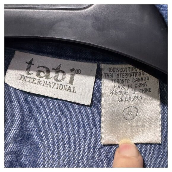 Vintage Tabi International Jean shirt ladies‎ size 12 embroidery - Picture 5 of 5